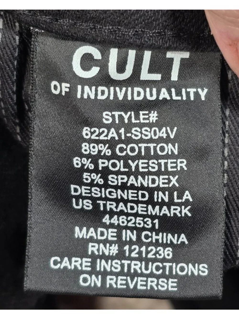 Cult of Individuality Jeans Punk Super Skinny Studded 622A1-SSO4V Black 30x32